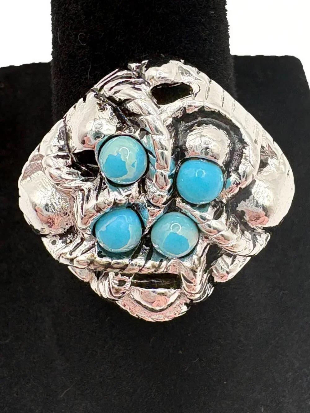 Vintage Avon Faux Turquoise Ring Sierra Collection 1975